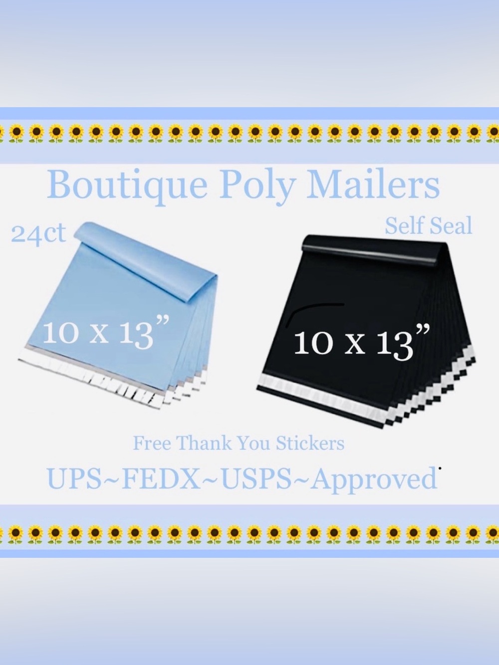 24ct  10x13” Poly Mailer Bag Bundle🌻🆕🌻
⭐️BONUS⭐️24ct  Free Thank You Stickers